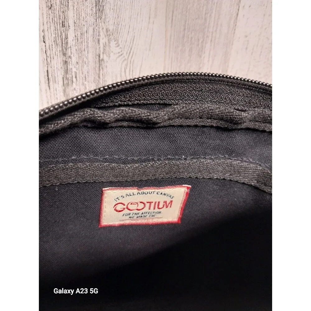 Gootium Small Black Canvas Crossbody Bag